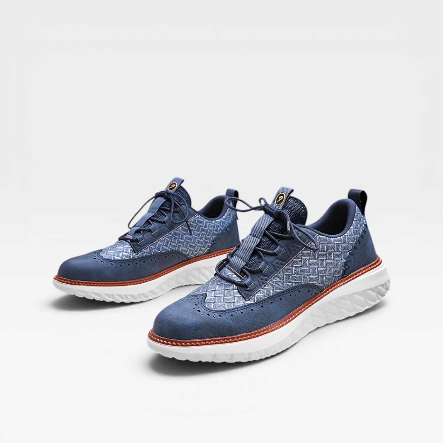 Men's Leather Brogue Trainers – Smart Casual Lace Up Sneakers