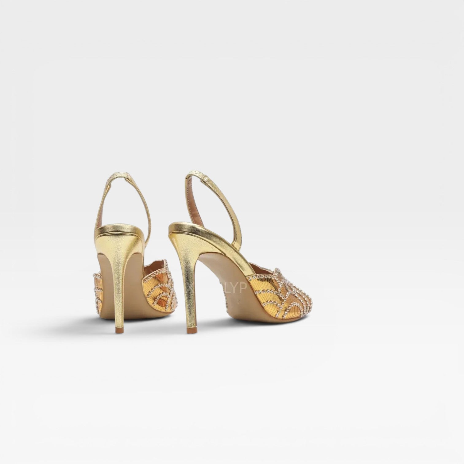 Women's Metallic Slingback Heels – Elegant Peep Toe Stiletto Sandals for Special Occasions