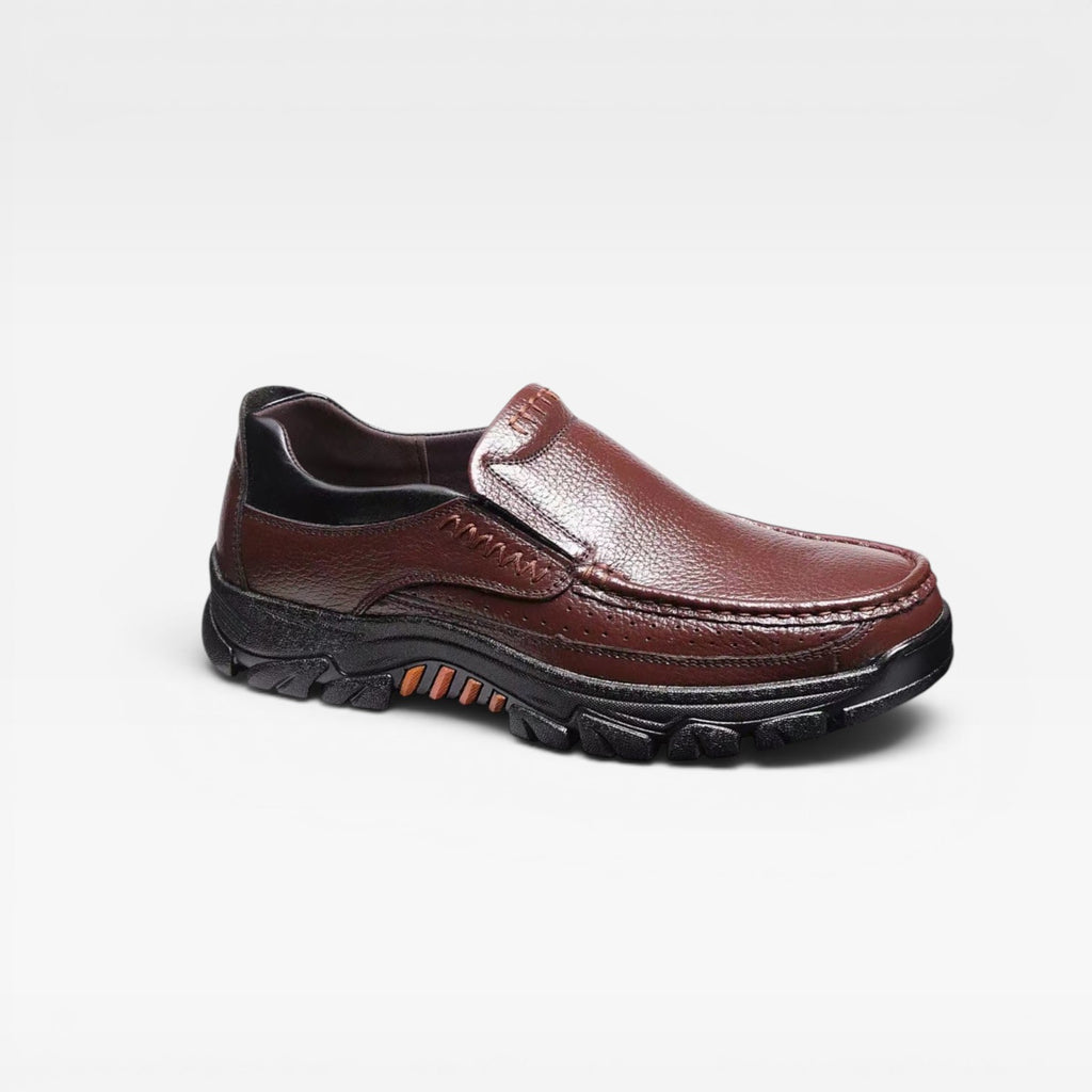 Men's Leather Slip On Shoes – Comfortable Cushioned Casual Walking Shoes