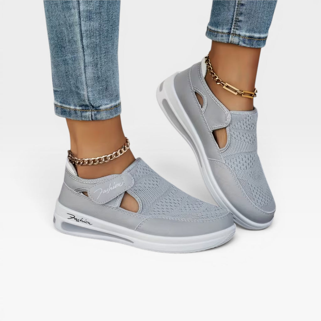 Women's Slip On Platform Trainers – Velcro Strap Comfortable Walking Sneakers