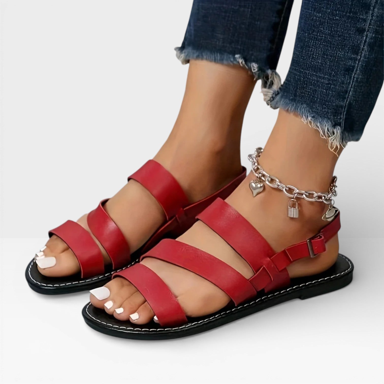 Women’s Elegant Dressy Flat Sandals – Open Toe