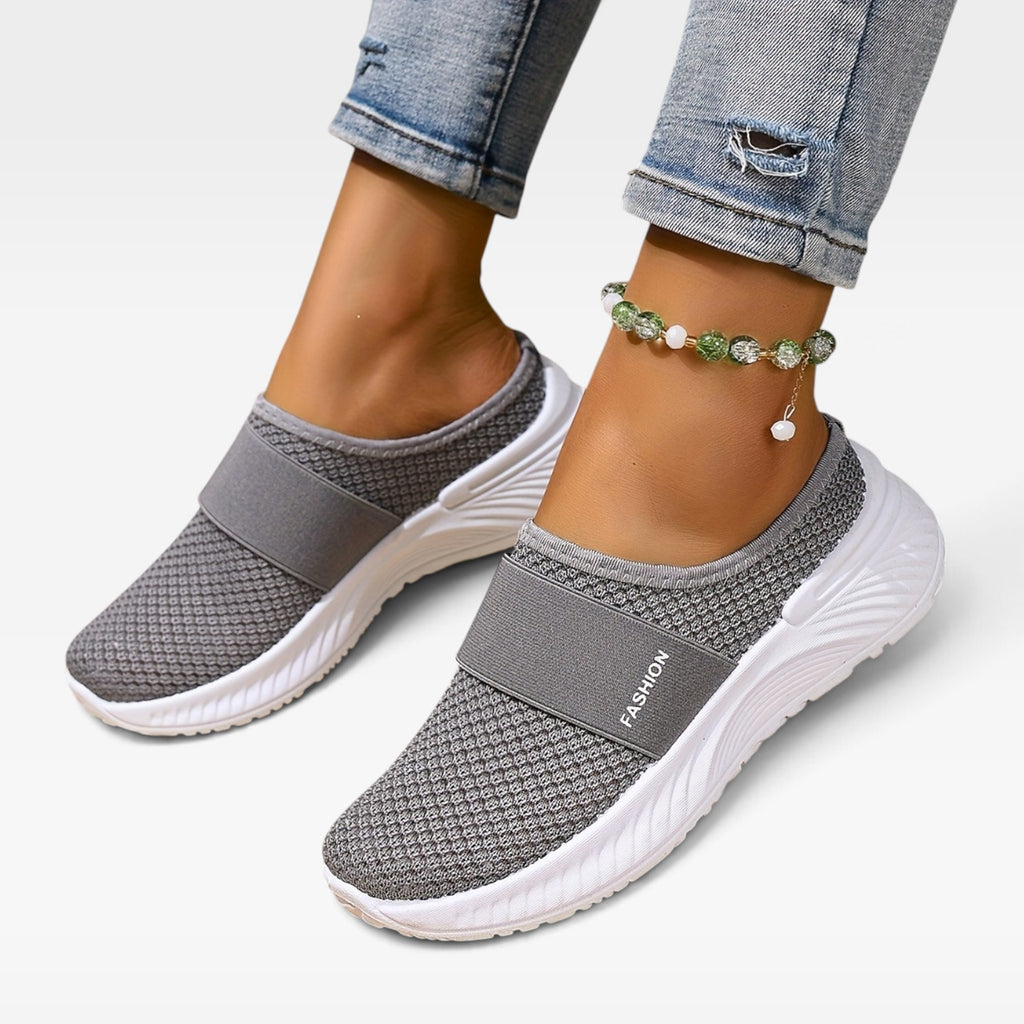 Women's Knit Slip On Trainers – Breathable Cushioned Comfort Sneakers