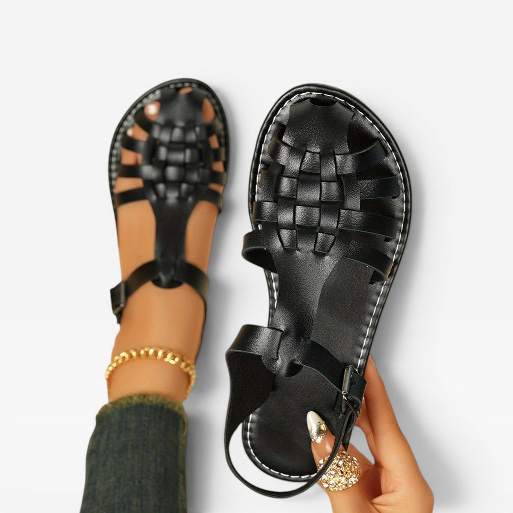 Women's Boho Fisherman Sandals – Woven Closed Toe Flat Summer Style