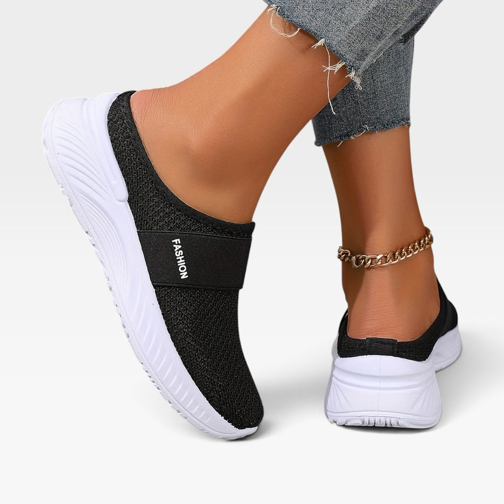 Women's Knit Slip On Trainers – Breathable Cushioned Comfort Sneakers