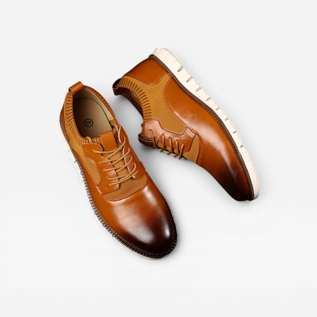 Baskets style Oxford pour hommes – Baskets habillées décontractées en cuir à lacets