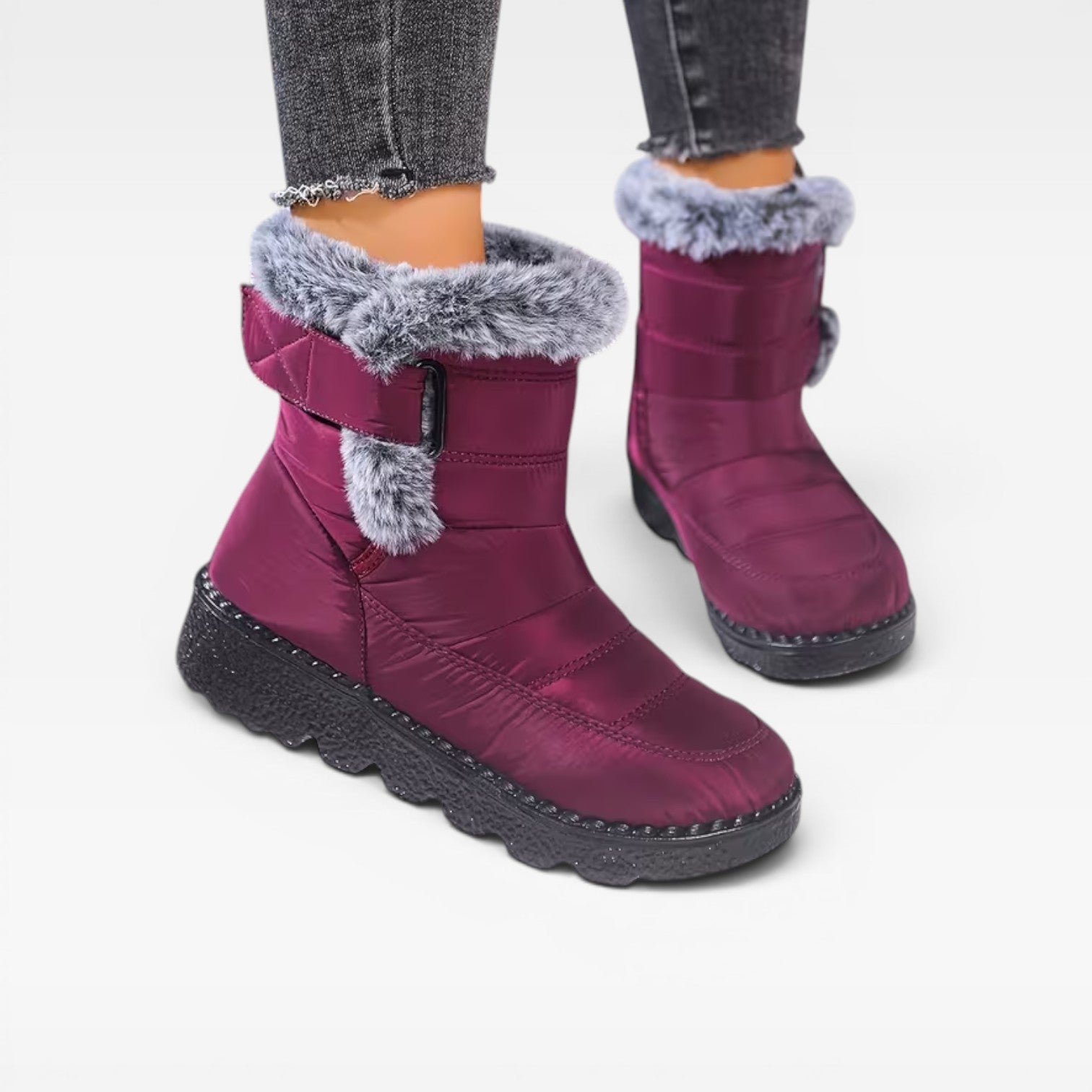 Women's Quilted Winter Boots – Faux Fur Lined Waterproof Snow Boots