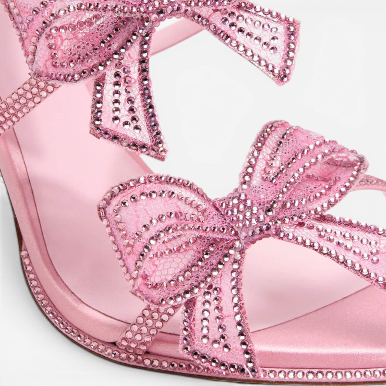 Women's Crystal Bow Heels – Elegant Satin Wrap Ankle Stiletto Sandals for Special Occasions