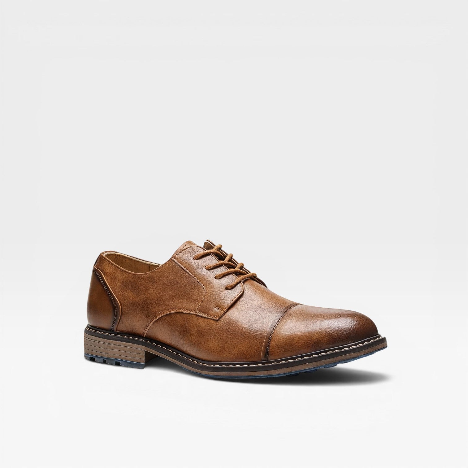 Men's Leather Cap Toe Derby Shoes – Classic Lace Up Formal Dress Shoes for Special Occasions