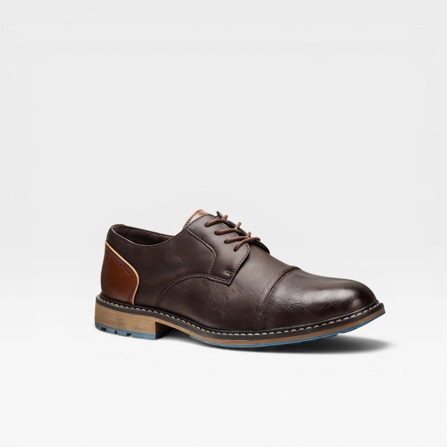 Men's Leather Cap Toe Derby Shoes – Classic Lace Up Formal Dress Shoes for Special Occasions