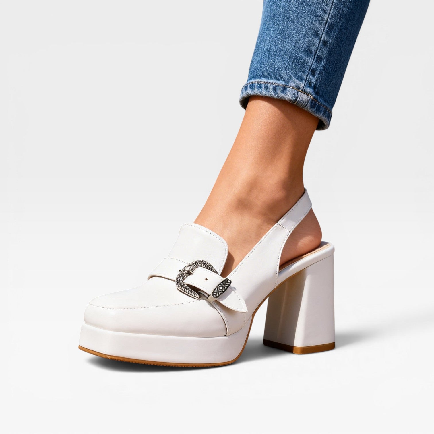 Women's Vintage Slingback Block Heel Pumps – Elegant Buckle Strap Shoes for Special Occasions