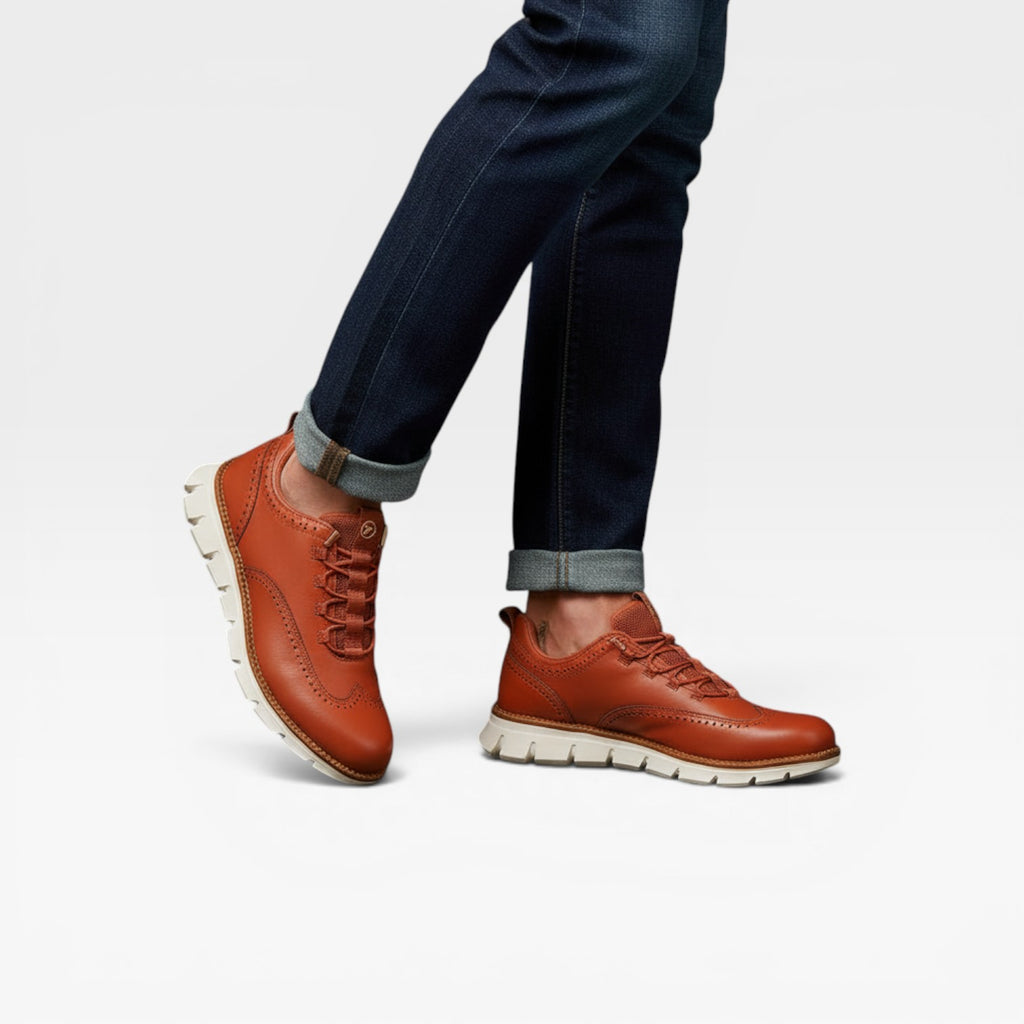 Men's Wingtip Trainers – Leather Brogue Lace Up Smart Casual Sneakers