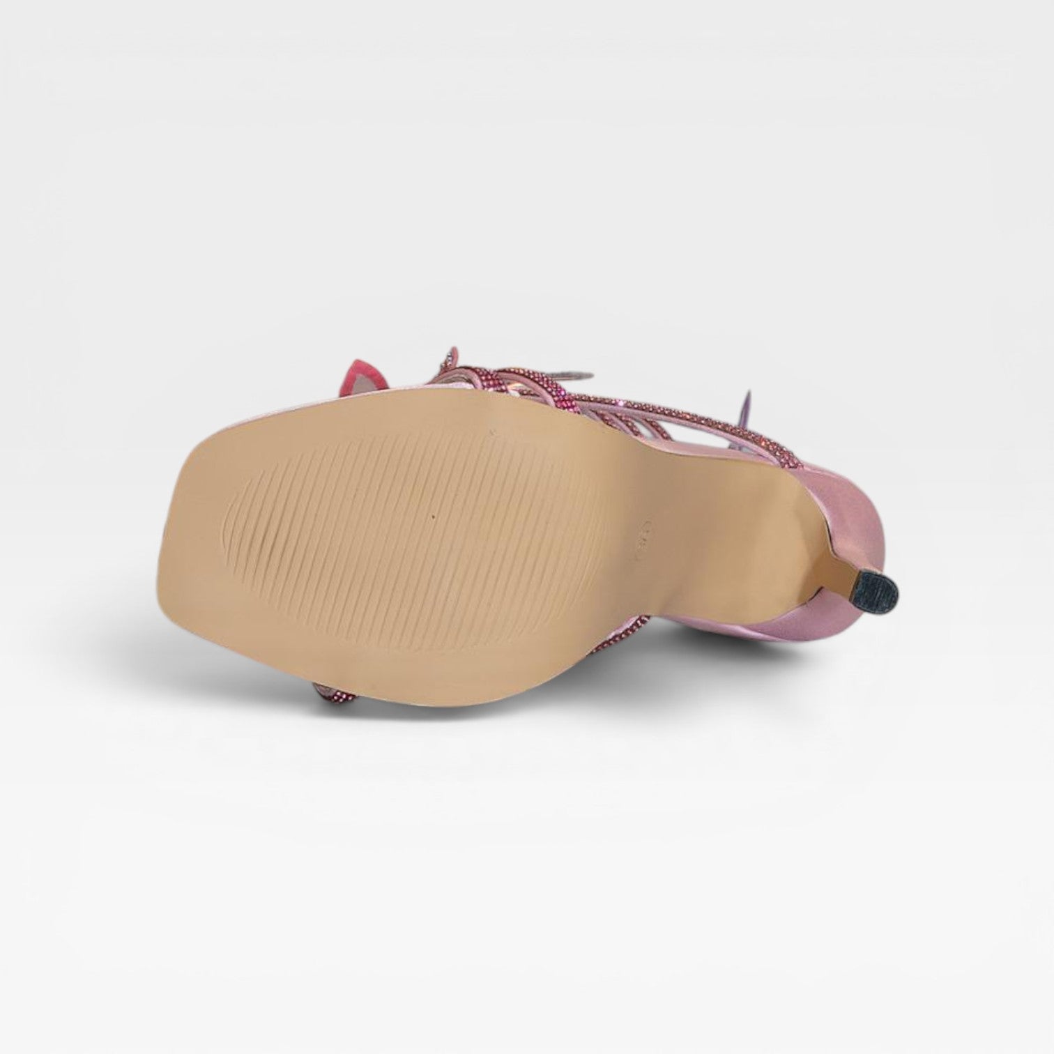 Escarpins papillon en cristal pour femmes – Sandales à talons aiguilles avec lanière spirale à la cheville pour occasions spéciales