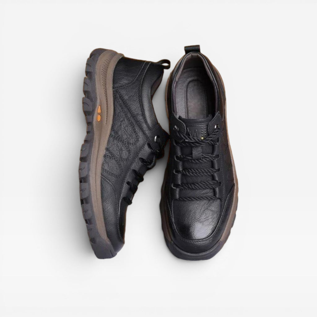 Chaussures en cuir pour hommes – Chaussures de marche décontractées confortables et rembourrées pour tous les jours