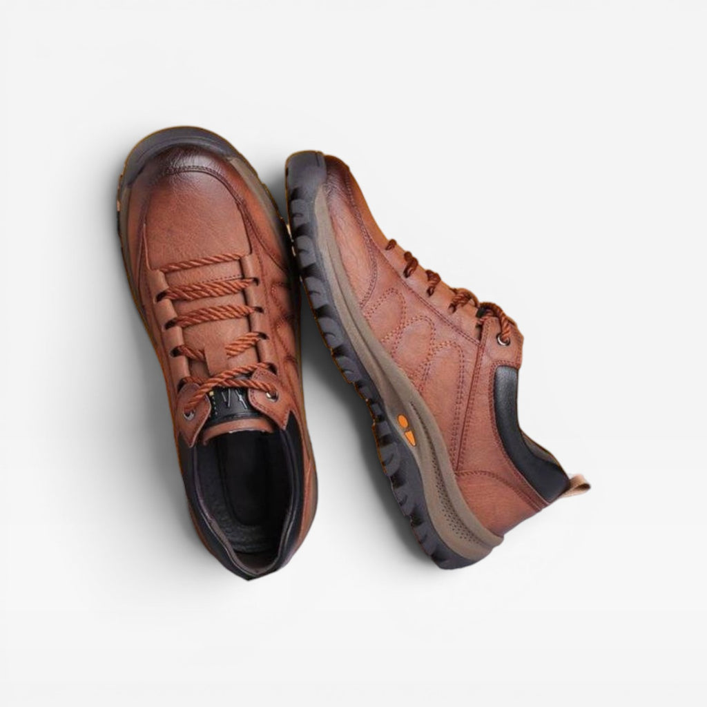 Chaussures en cuir pour hommes – Chaussures de marche décontractées confortables et rembourrées pour tous les jours