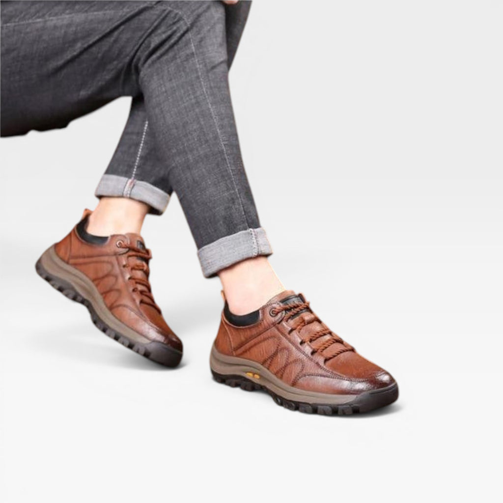 Chaussures en cuir pour hommes – Chaussures de marche décontractées confortables et rembourrées pour tous les jours