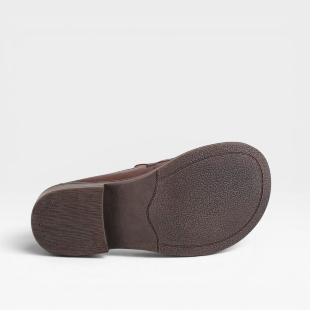 Mocassins penny en cuir véritable pour femmes – Chaussures classiques à enfiler à bout rond