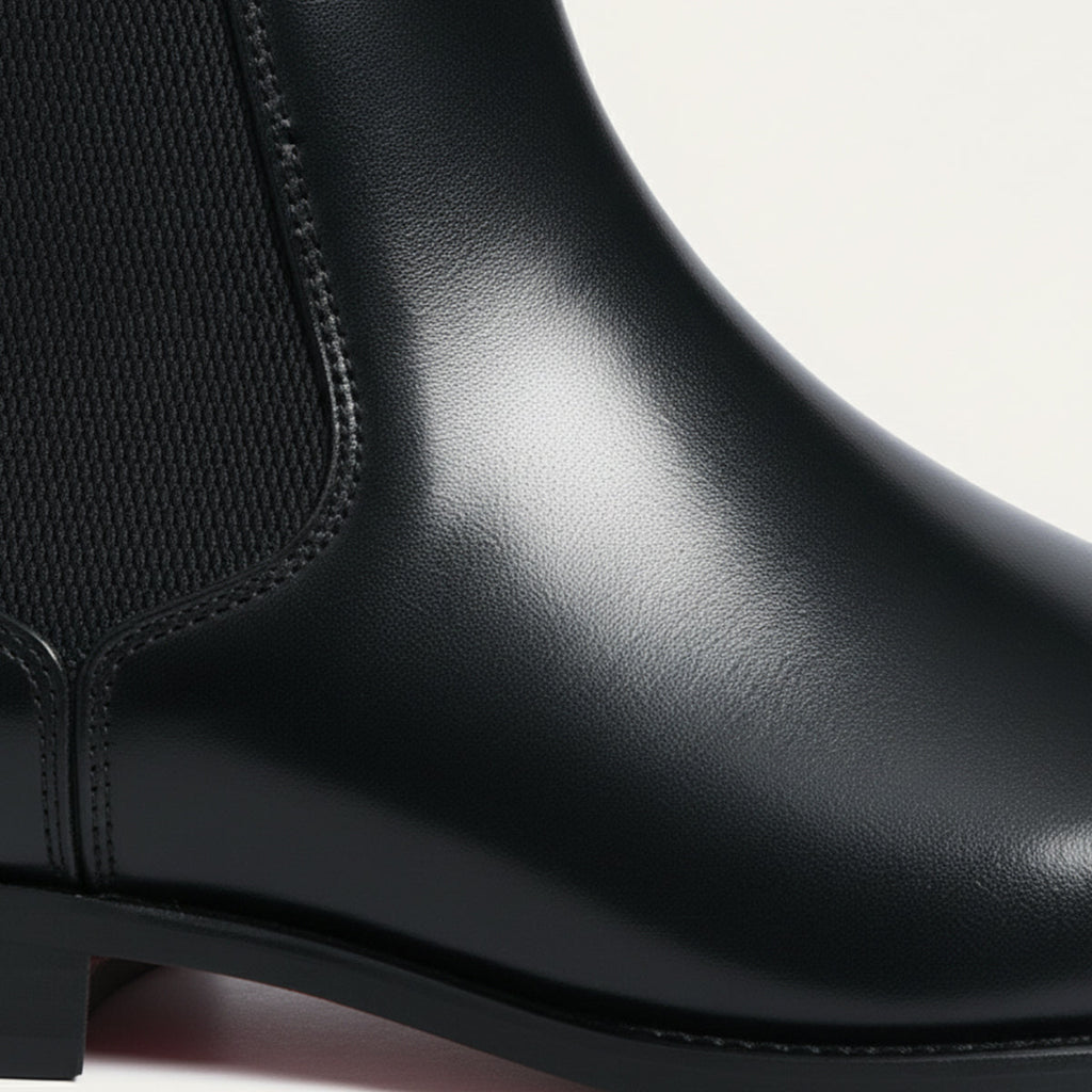 Men's Leather Chelsea Boots – Cap Toe Elastic Panel Pull Tab Ankle Boots
