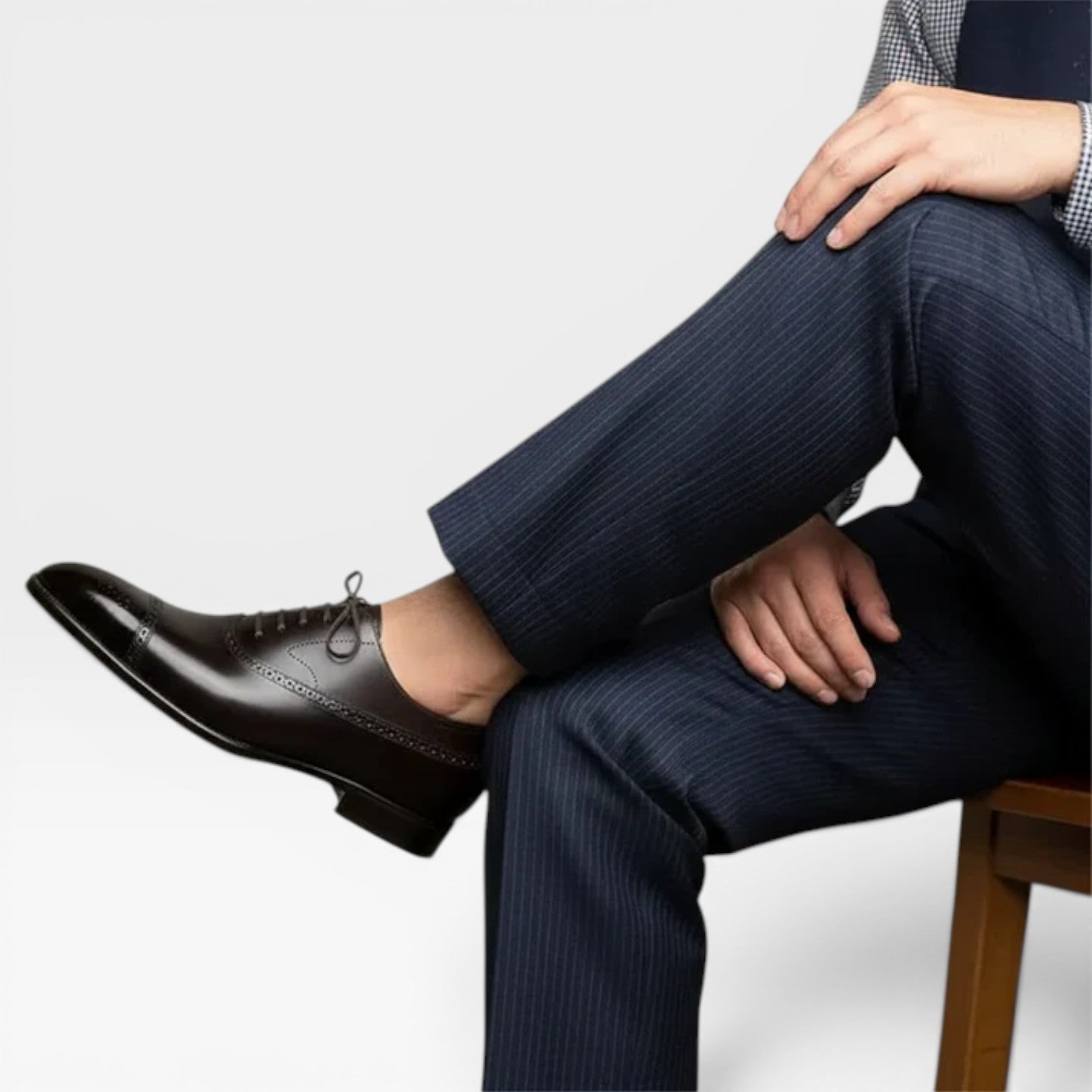 Men's Brogue Oxford Shoes – Classic Leather Lace Up Cap Toe Dress Shoes