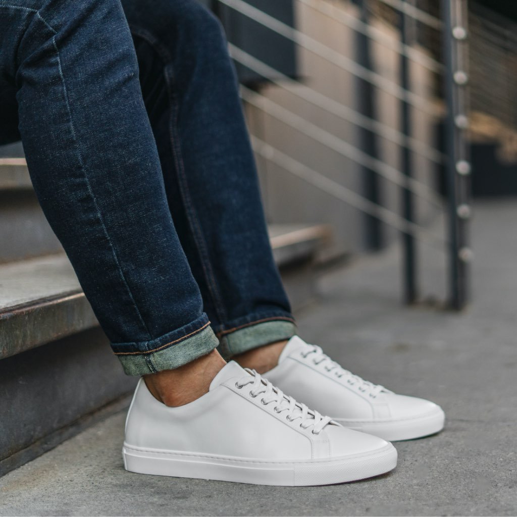 Men's Genuine Leather Low-Top Trainers – Sneakers