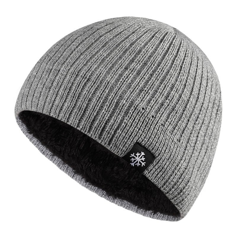 Unisex Fleece-Lined Ribbed Knitted Beanie Hat