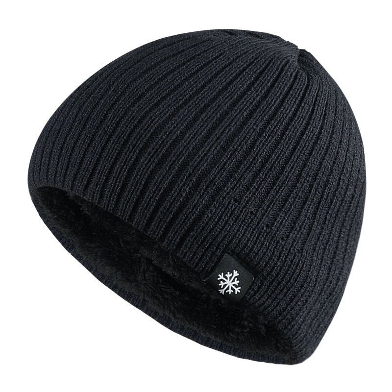 Unisex Fleece-Lined Ribbed Knitted Beanie Hat