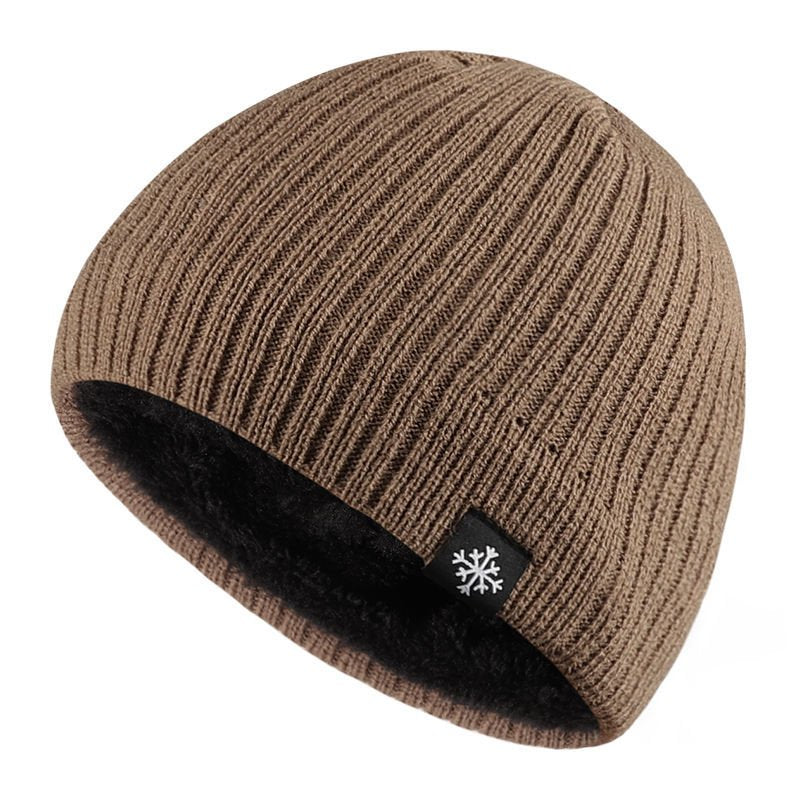 Unisex Fleece-Lined Ribbed Knitted Beanie Hat