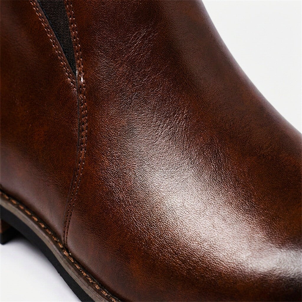 Men's Polished Leather Chelsea Boots