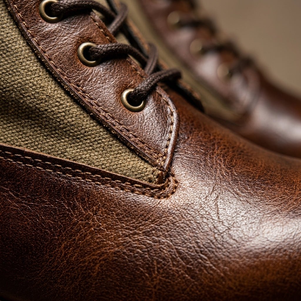 Men's Rugged Leather Lace-Up Boots