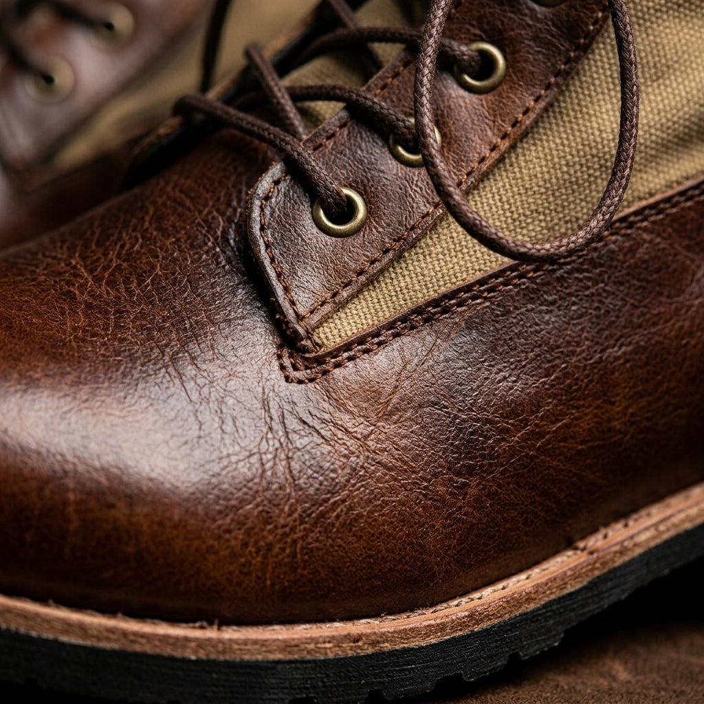 Men's Rugged Leather Lace-Up Boots