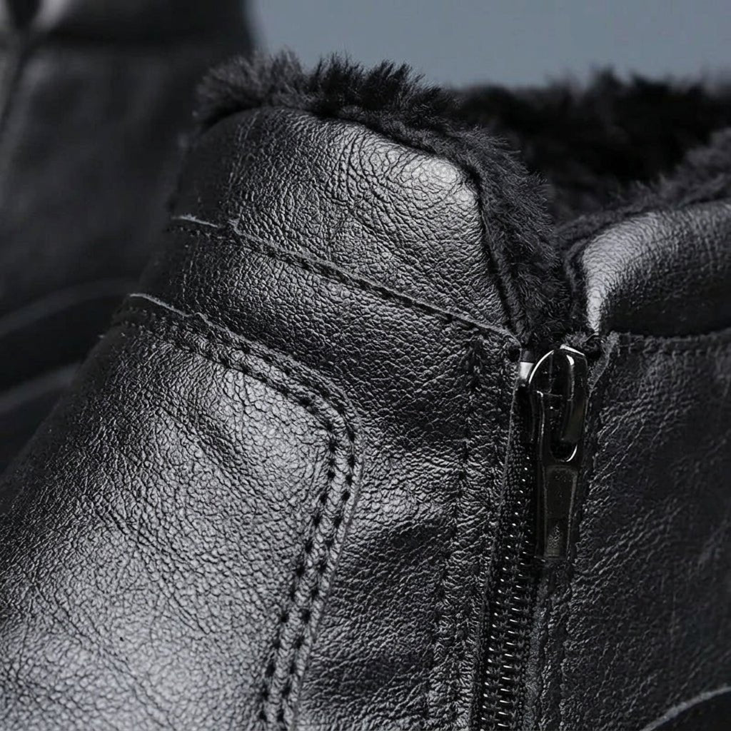 Men's Cosy Leather Platform Winter Boots