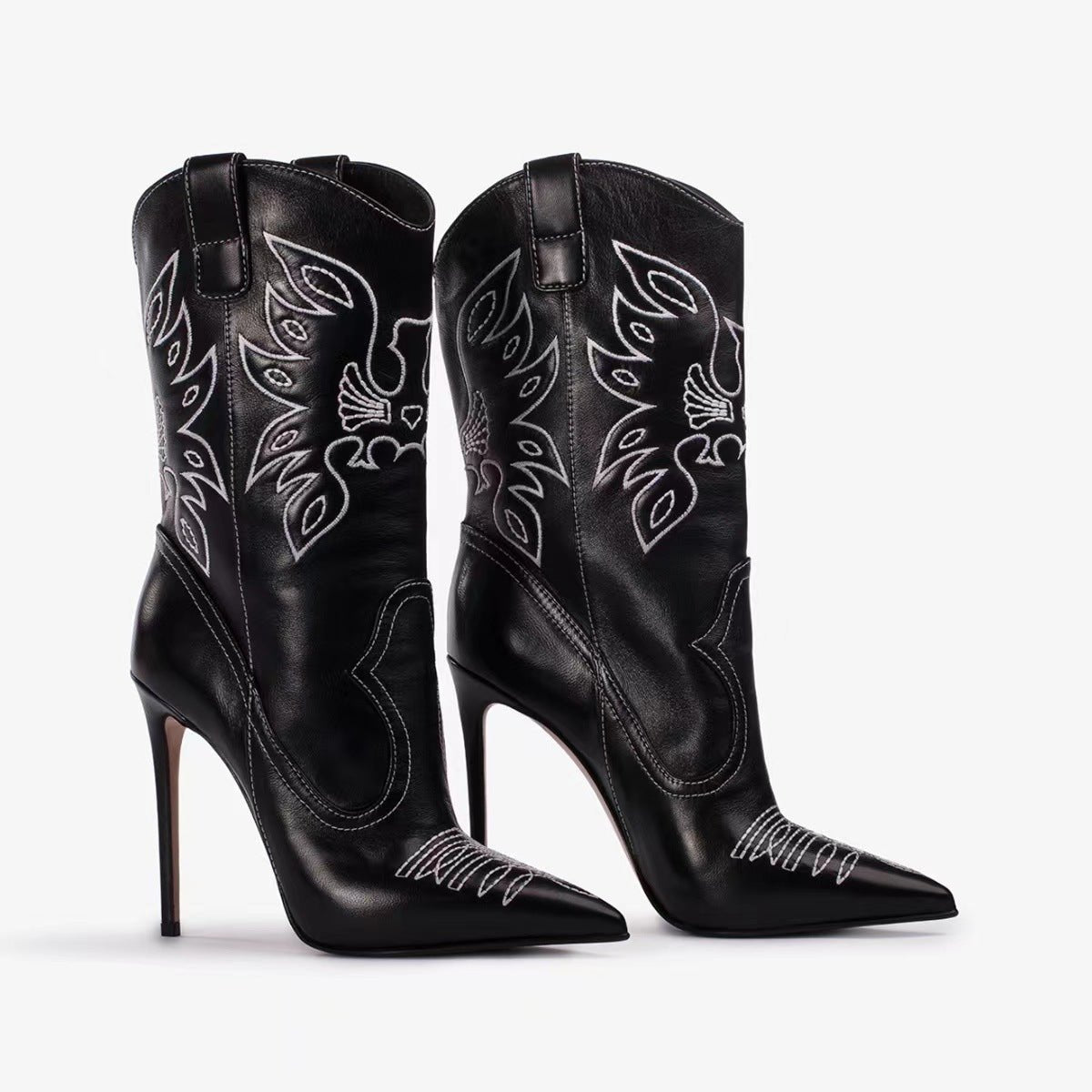 Women's Chic Pointed Toe Heeled Cowboy Boots