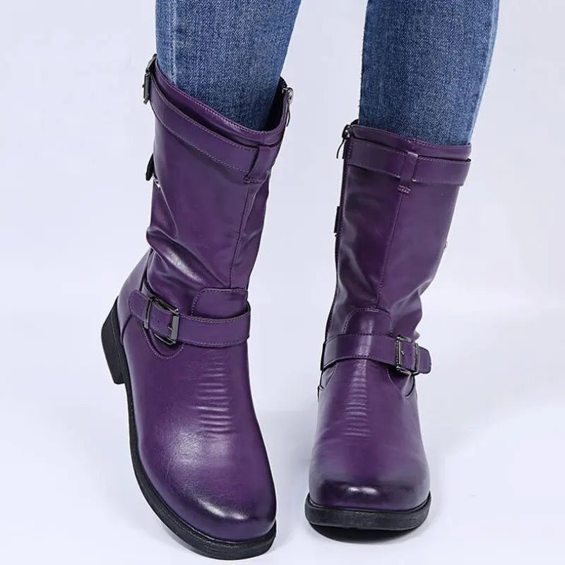 Women's Stylish Heeled Biker Boots