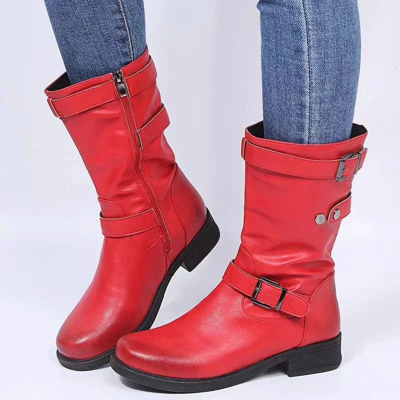 Women's Stylish Heeled Biker Boots