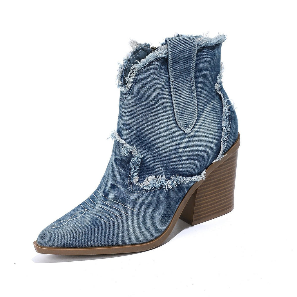 Women's Chic Heeled Cowboy Ankle Boots