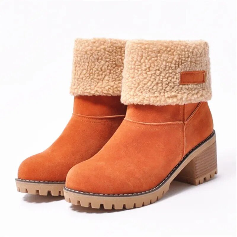 Women's Cosy Heeled Winter Ankle Boots
