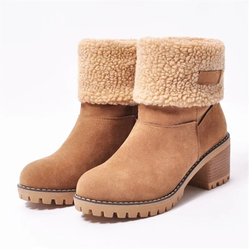 Women's Cosy Heeled Winter Ankle Boots