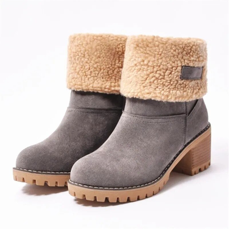 Women's Cosy Heeled Winter Ankle Boots