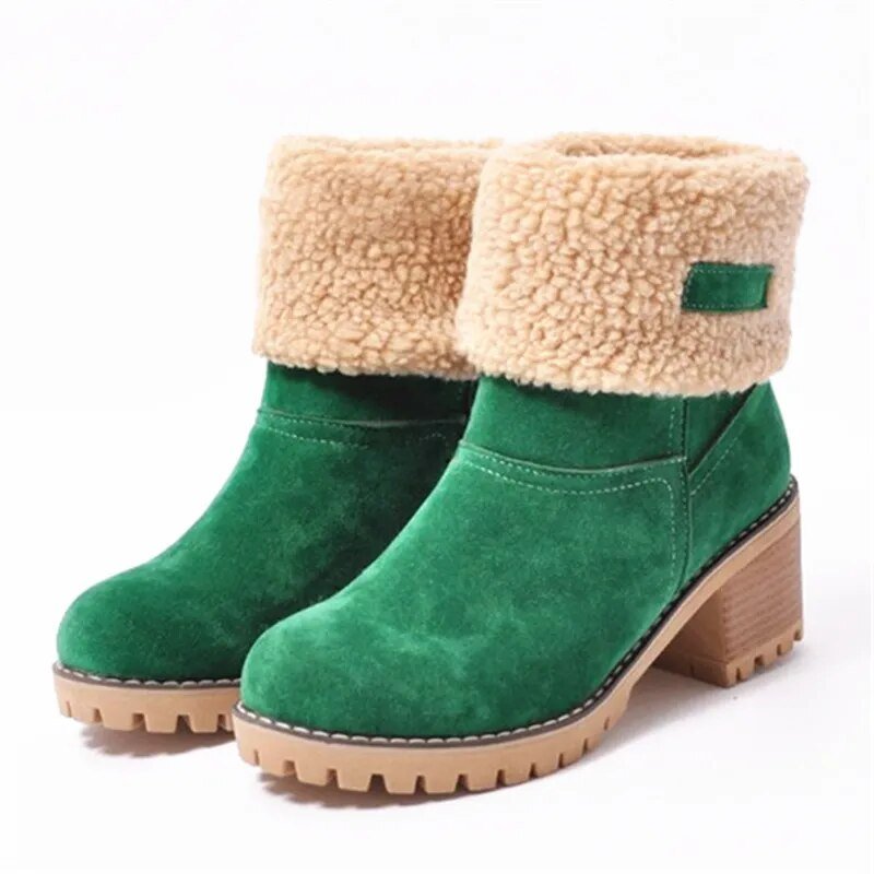 Women's Cosy Heeled Winter Ankle Boots