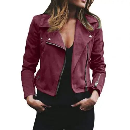 Women's Chic Cropped Biker Jacket