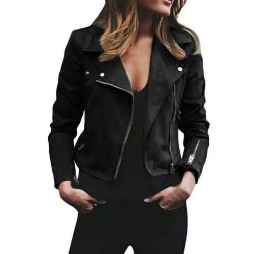 Women's Chic Cropped Biker Jacket