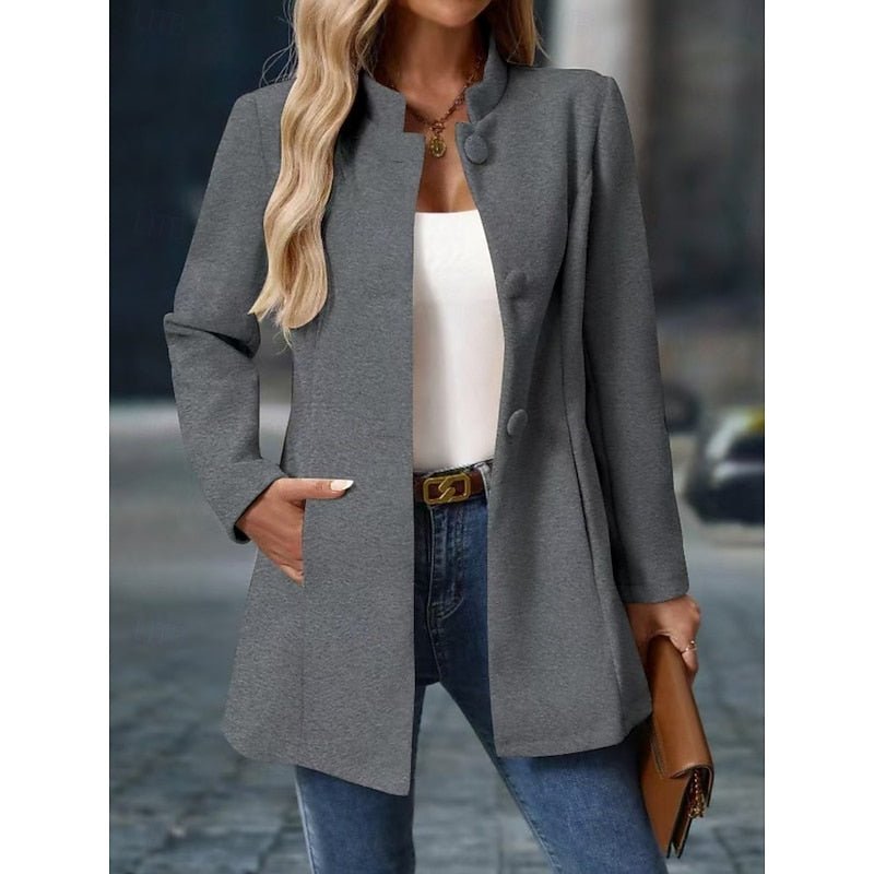 Women's Elegant Stand-Collar Tailored Coat