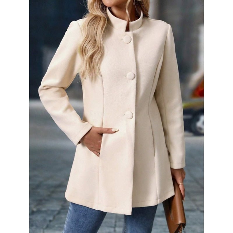 Women's Elegant Stand-Collar Tailored Coat