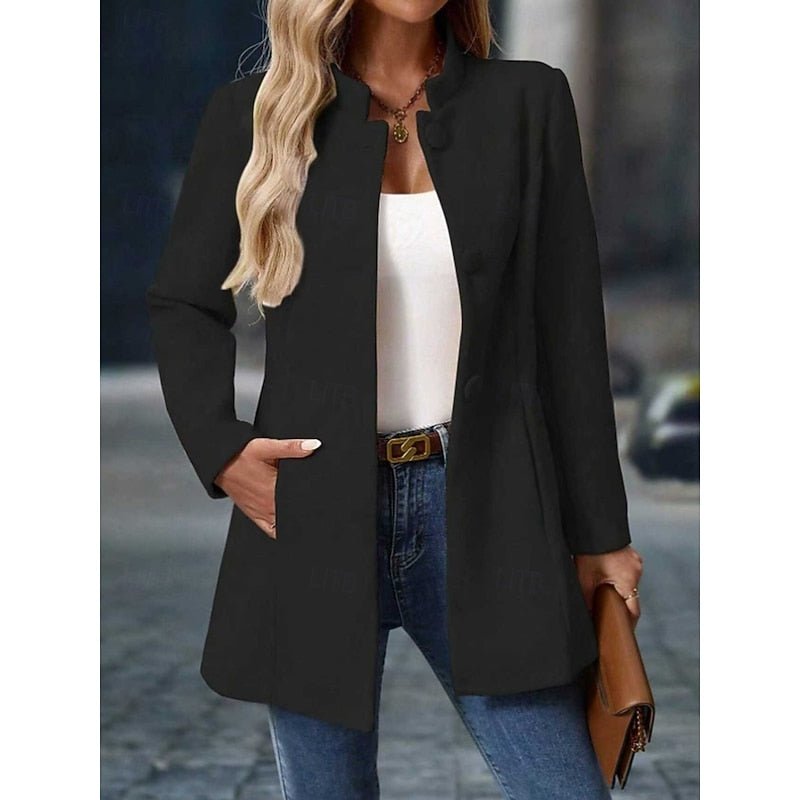 Women's Elegant Stand-Collar Tailored Coat