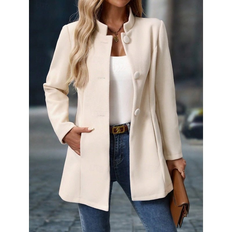 Women's Elegant Stand-Collar Tailored Coat