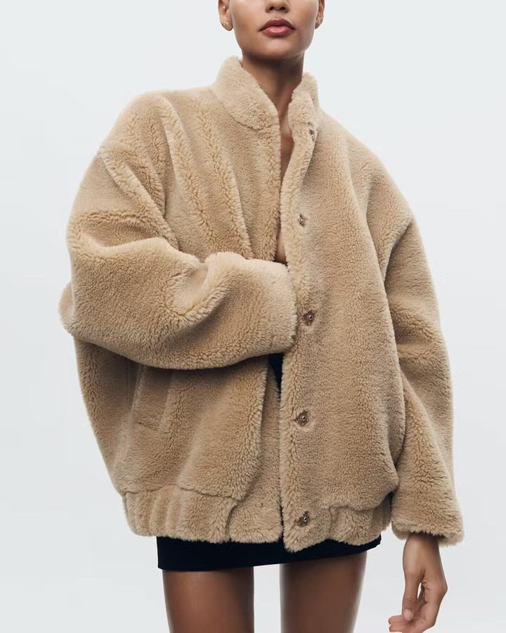 Women's Cosy Oversized Teddy Jacket