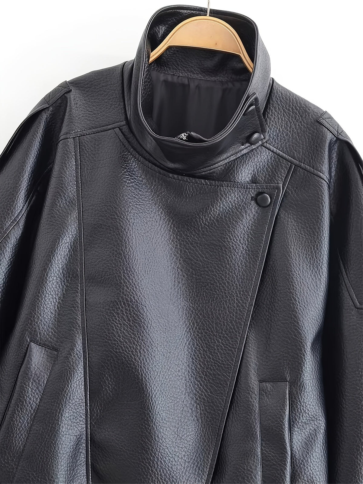 Women's Chic High-Collar Asymmetrical Biker Jacket