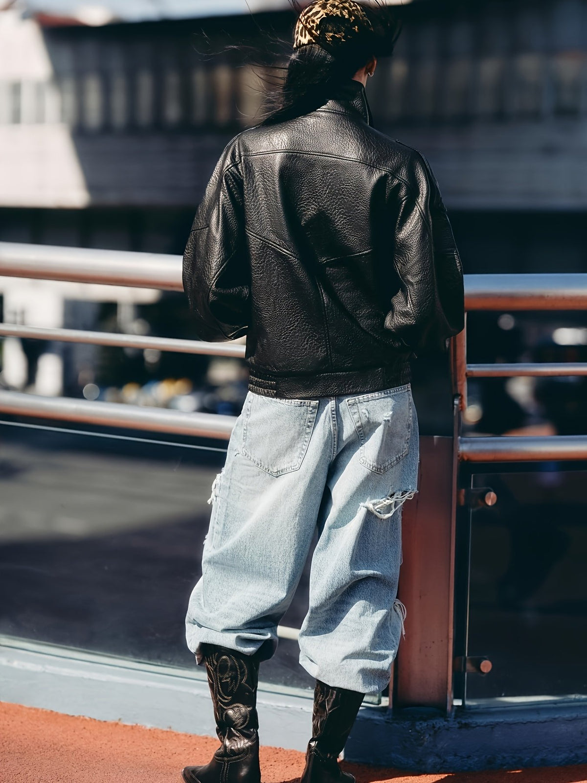 Women's Chic High-Collar Asymmetrical Biker Jacket