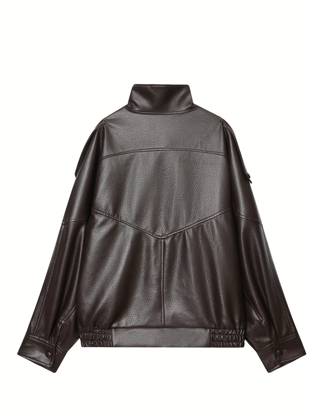 Women's Sophisticated Oversized Faux Leather Biker Jacket