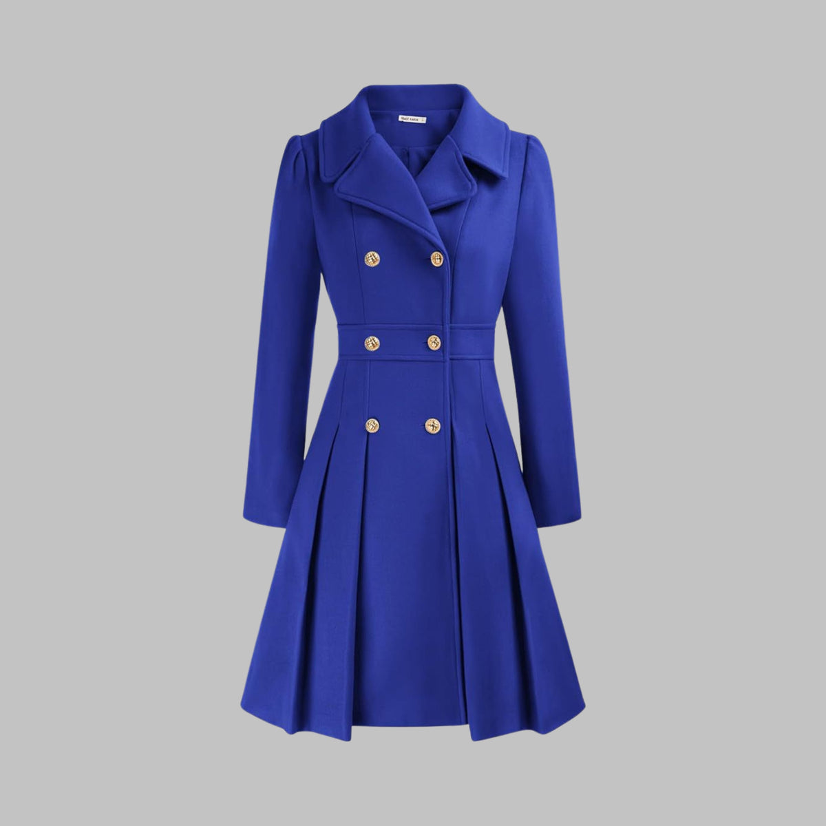 Women's Chic Double Button Pleated Coat