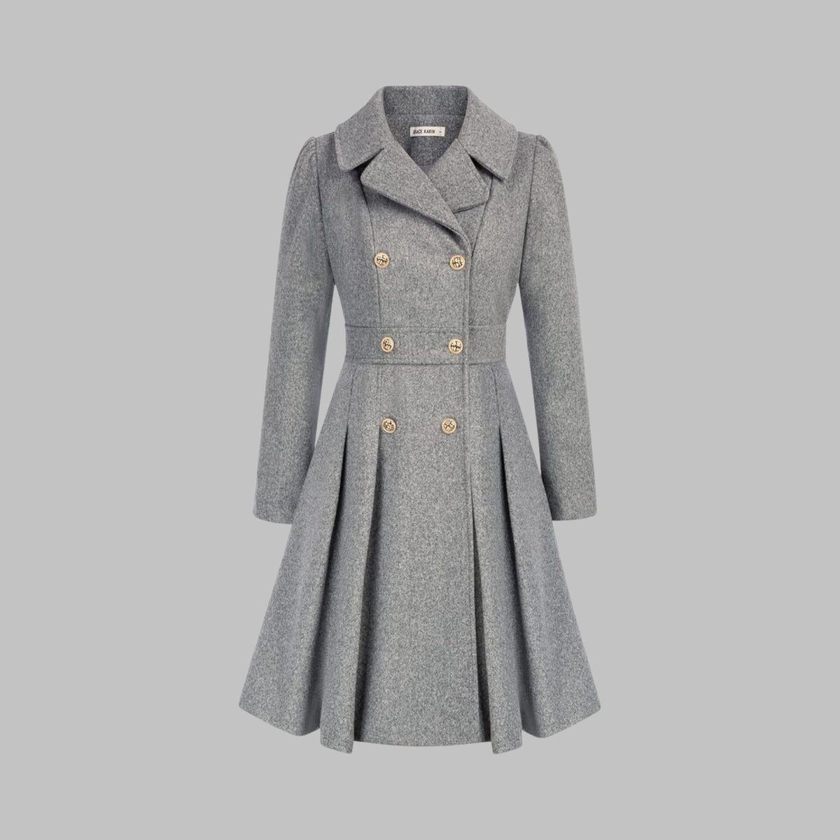 Women's Chic Double Button Pleated Coat